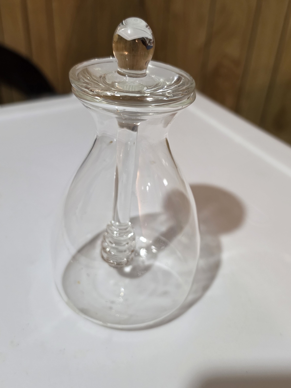 Clear Glass Honey Jar with Dipper - Transparent